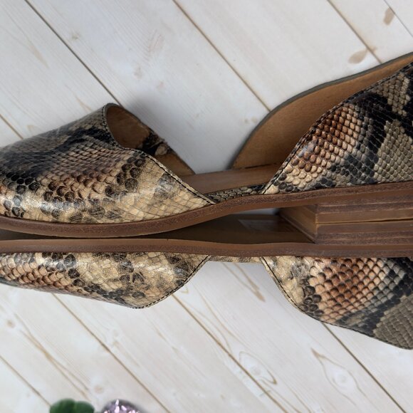 Madewell Marisa Embossed Snakeskin Leather d’Orsay Flats - Neutral - Size 9 - Picture 13 of 13